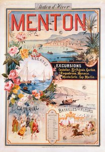 Affiche publicitaire pour Menton comme station d